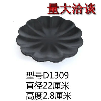 Black melamine bone plate BBQ cover from MC The Black Diamonds, showing a sleek, durable cover designed for outdoor dining and grilling.