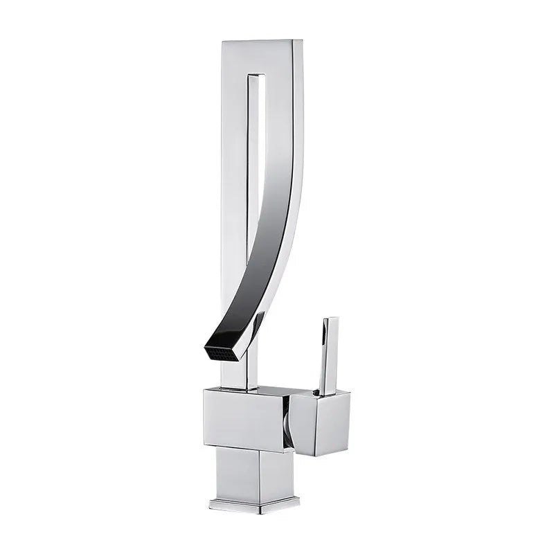 Elegant brass bathroom square basin faucet by MC THE BLACK DIAMOND, modern bath sink faucet with sleek design
