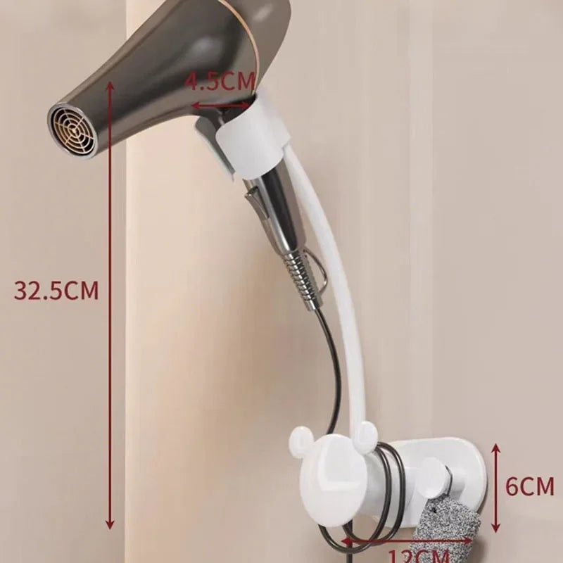 Hair Dryer Holder Bathroom Shelf Without Drilling Adjustable Wall Hanging Free Of Hands Universal Storage Rack Bathroom Shelf - https://mohammadcollection.com