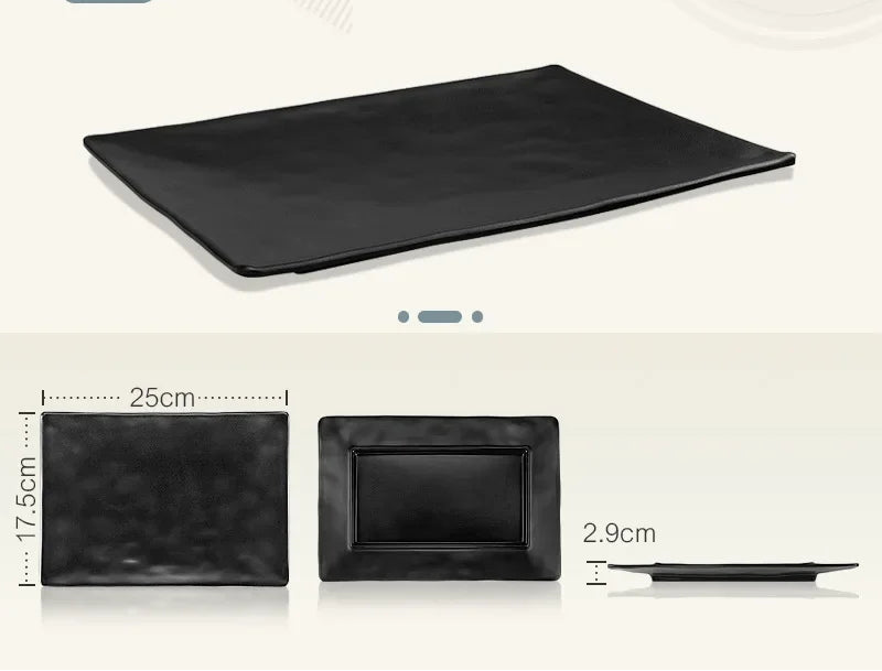 Black rectangular melamine plate by 𝕄𝕔 𝕋𝕙𝕖 𝔹𝕝𝕒𝕔𝕜 𝔻𝕚𝕒𝕞𝕠𝕟�
