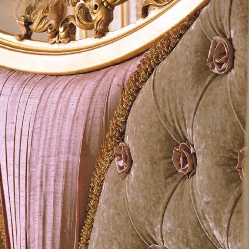 European Court solid wood bed by Mc The Black Diamonds, royal master bedroom double bed with ornate design and polished finish.