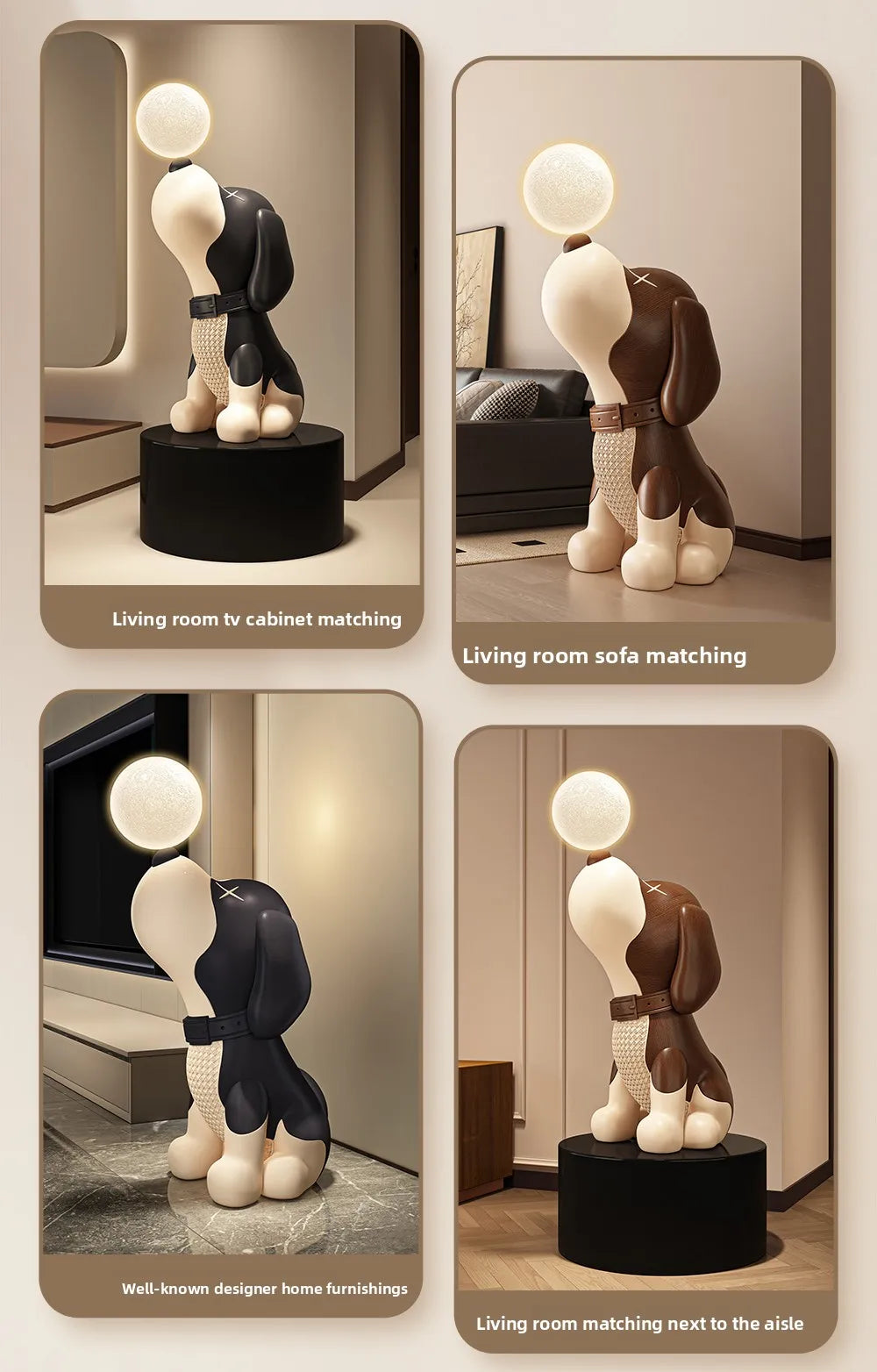 Nordic Art Home Decor Luminous Beagle Dog Statue Creative Living Room Large Welcome Sculpture Floor Decoration Housewarming Gift - 𝕄𝕮 𝕋𝕙𝕖 𝔹𝕝𝕒𝕔𝕜 𝔻𝕚𝕒𝕞𝕠𝕟𝕕