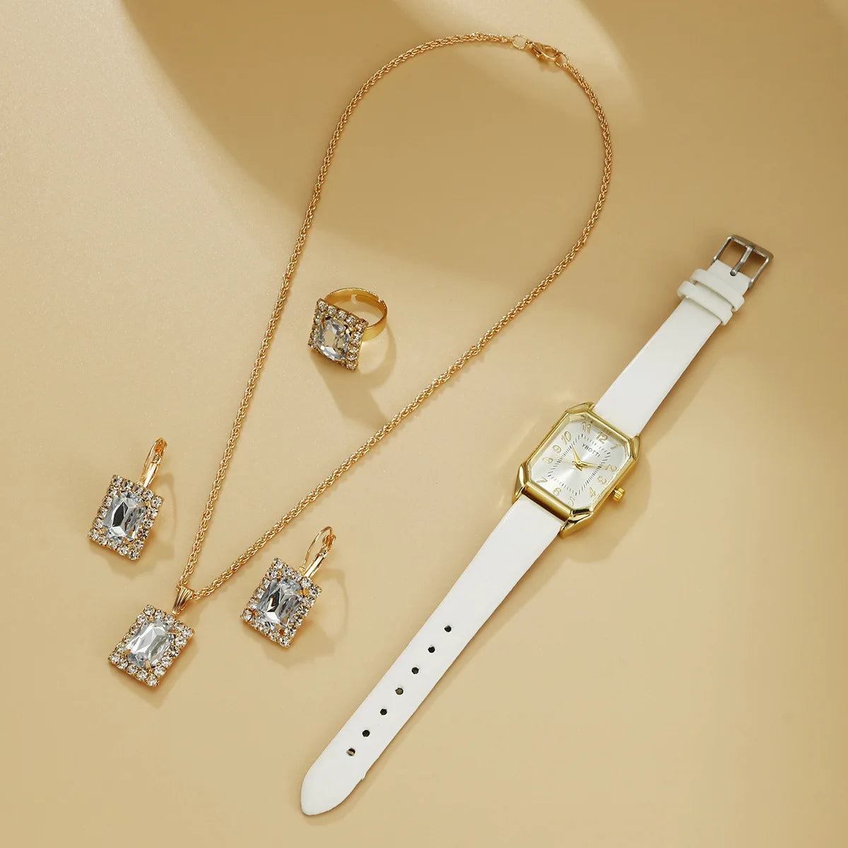 Luxury fashion square women's jewelry watch by Mohamamd Collection, featuring a sleek design and elegant silver-tone finish.