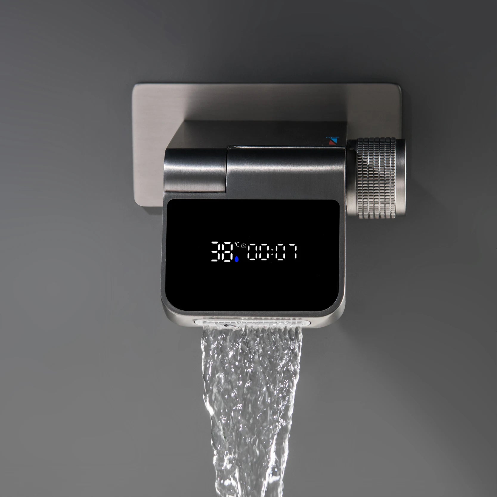 Luxury brass white bathroom faucet with wall mounted design LED digital display Hot and Cold dual control Simple washbasin Mixer - https://mohammadcollection.com