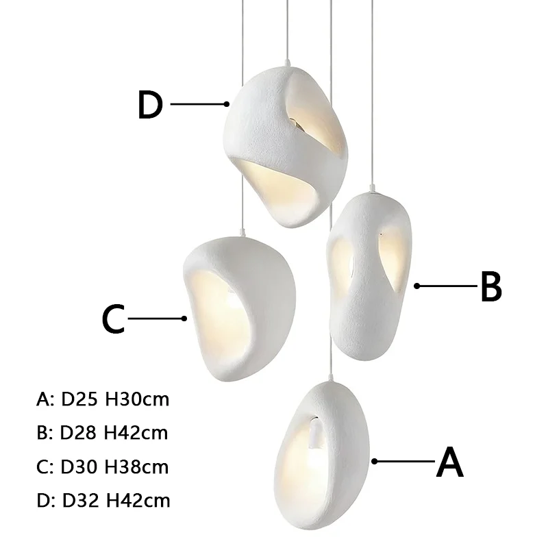 Nordic Villa Stairs Wabi Sabi pendant lights by MC THE BLACK DIAMOND featuring E27 LED bulbs and a minimalist, rustic design.