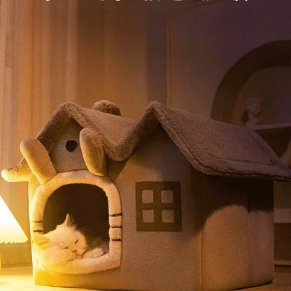 Foldable 3kg puppy house and small dog kennel bed by MC THE BLACK DIAMOND, featuring a cozy cat condo house for pets.