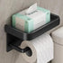 Black Gold Toilet Paper Holder Bathroom Wall Mount Multifunction WC Phone Towel Roll Shelf Accessories - https://mohammadcollection.com