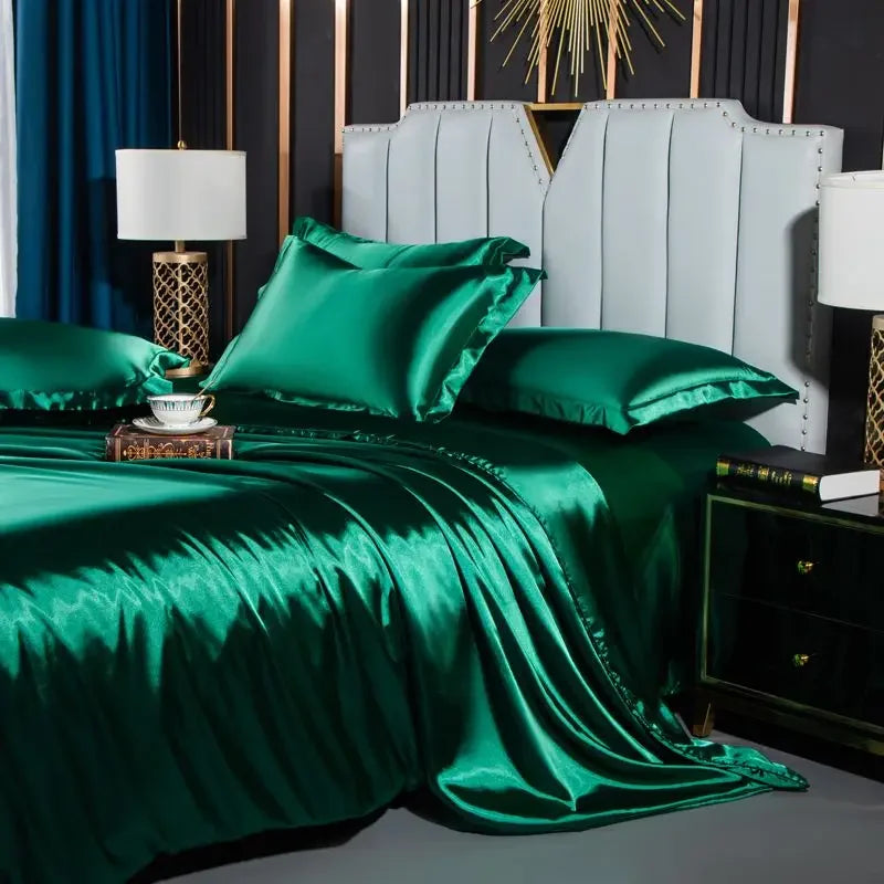 Luxury MC THE BLACK DIAMOND bed sheet and pillowcase set featuring elegant covers for single or double beds