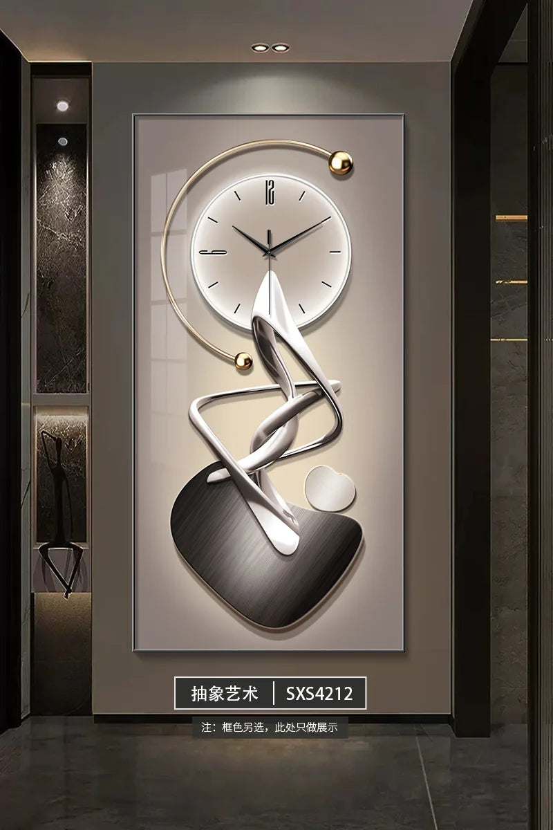 Modern Design Wall Clock Living Room Entrance Corridor Wall Decor Mute Digital Clock Large Abstract Hanging Painting Wall Watch - 𝕄𝕮 𝕋𝕙𝕖 𝔹𝕝𝕒𝕔𝕜 𝔻𝕚𝕒𝕞𝕠𝕟𝕕