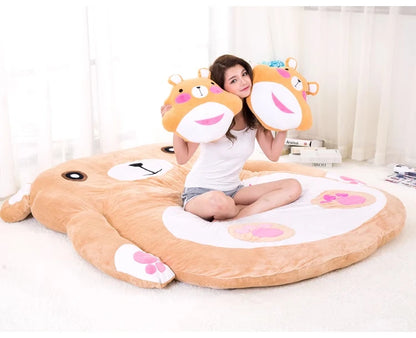 Cartoon mattress lazy sofa bed Suitable for adults tatami mats floor cute cartoon bed soft comfortable brown bear sofa soft mat