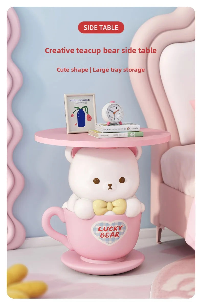 Kawaii Home Decor Creative Small Coffee Table Pink Living Room Side Table Girl&