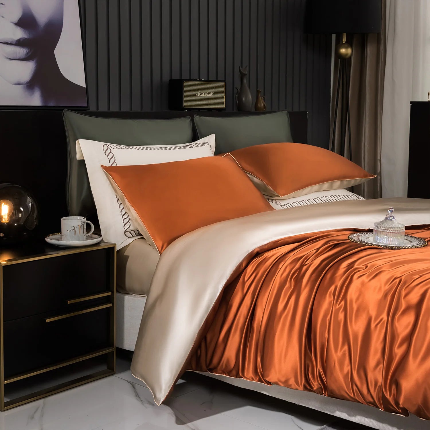 DISANGNI 22 Momme 6A Mulberry Silk Duvet Cover – Reversible A/B Design | OEKO-TEX Certified Luxury Bedding - https://mohammadcollection.com