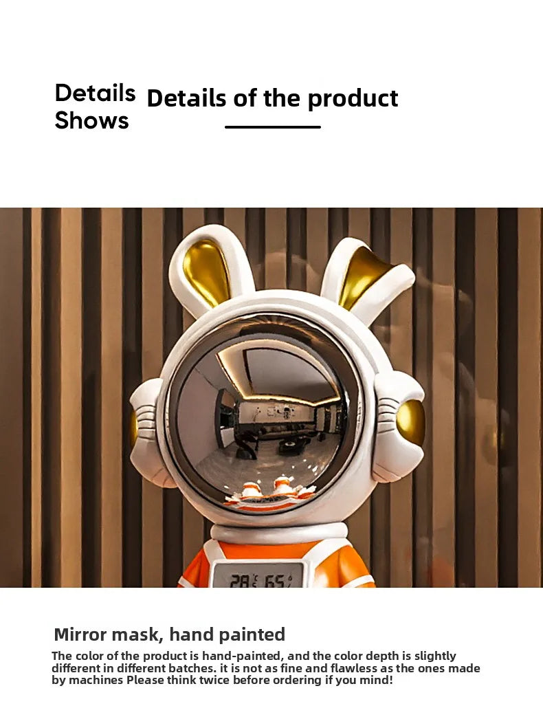 Astronaut Rabbit Sitting Desk Decoration Nordic Luxury Living Room Entrance TV Cabinet Decorative Figurines Housewarming Gift - 𝕄𝕮 𝕋𝕙𝕖 𝔹𝕝𝕒𝕔𝕜 𝔻𝕚𝕒𝕞𝕠𝕟𝕕
