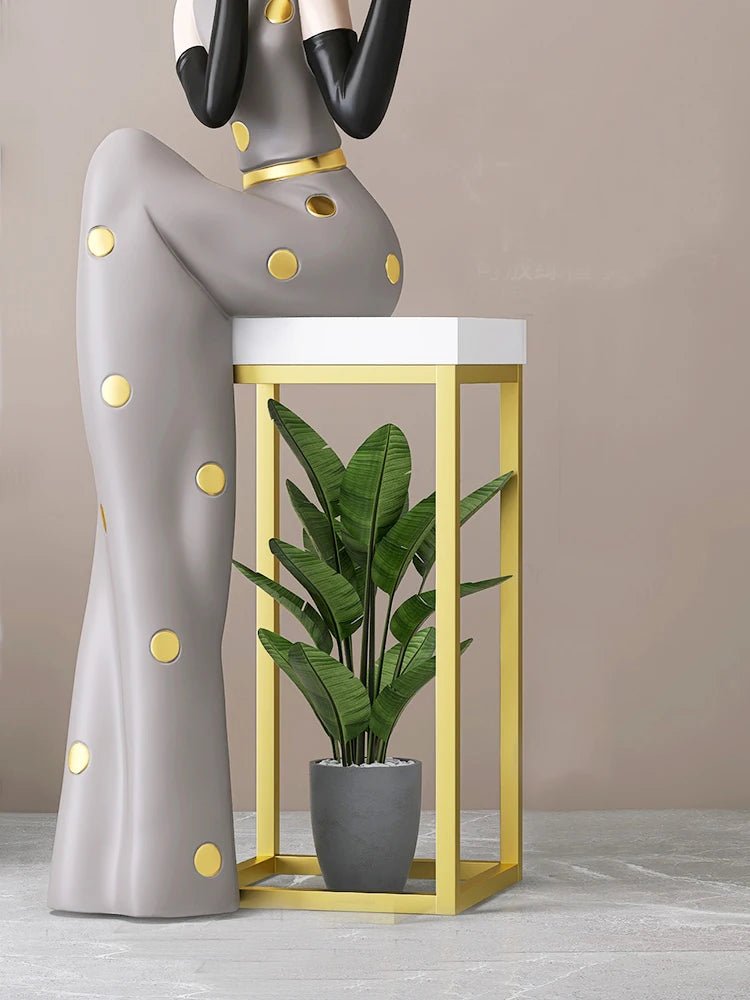 Light Luxury Art Figure Large Floor to Floor Decoration Tray Living Room foyer TV Cabinet Sofa Next to Home Decoration - https://mohammadcollection.com