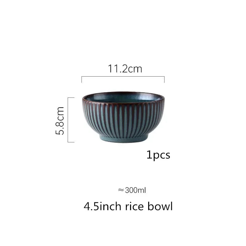 Blue kiln glaze ceramic rice salad plate from 𝕄𝕔 𝕋𝕙𝕖 𝔹𝕝𝕒𝕔𝕜 𝔻𝕚𝕒𝕞𝕠𝕟