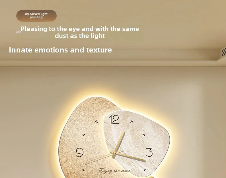 Modern MC THE BLACK DIAMOND wall clock with silent movement, digital display, suitable for living and dining room wall decor.