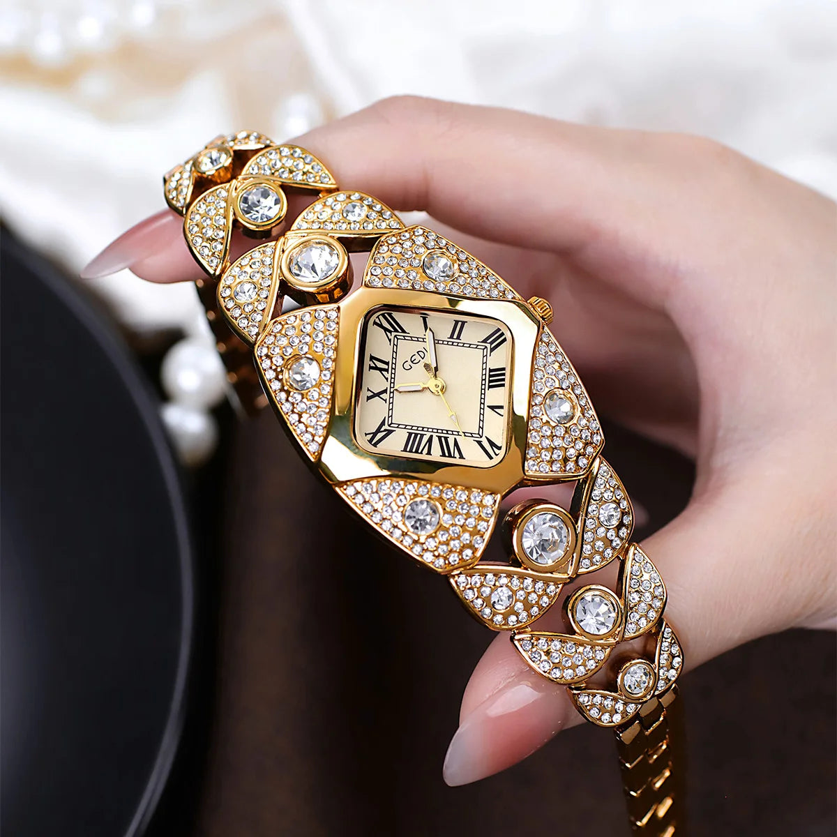 2025 New Women Watch Light Luxury Brand Diamond Inlaid Bracelet Watches Waterproof Ladies Fashion Quartz Clock Wristwatch Gift - https://mohammadcollection.com