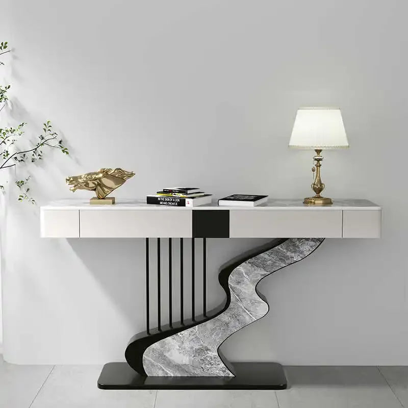 Modern MC THE BLACK DIAMOND midcentury metal console table with sleek design and sturdy construction for stylish home decor.