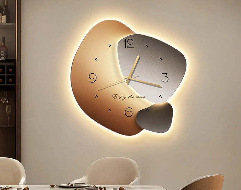 Modern MC THE BLACK DIAMOND wall clock with silent movement, digital display, suitable for living room or dining room wall decoration