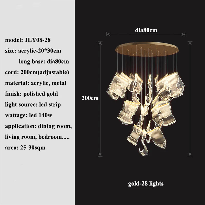 Modern Led Chandeliers Lighting Living Dining Room