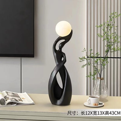 Home Decor Statue Abstract Art Ornaments Nordic Living Room Large Floor Luminous Sculpture Housewarming Gift Interior Figurines - https://mohammadcollection.com