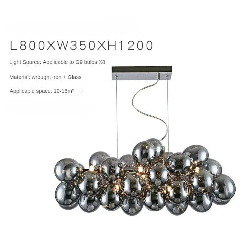 Modern Grape Glass Chandelier Home Decoration Pendant Light Living Room Nordic Lights Dining Luminair Lampara Techo Dormitorio - https://mohammadcollection.com