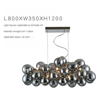 Modern Grape Glass Chandelier Home Decoration Pendant Light Living Room Nordic Lights Dining Luminair Lampara Techo Dormitorio - https://mohammadcollection.com