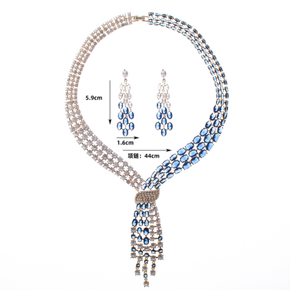 Handmade Lab Emerald Diamond Jewelry set 14K White Gold Wedding Rings Earrings Necklace For Women Bridal Engagement Jewelry Gift - https://mohammadcollection.com