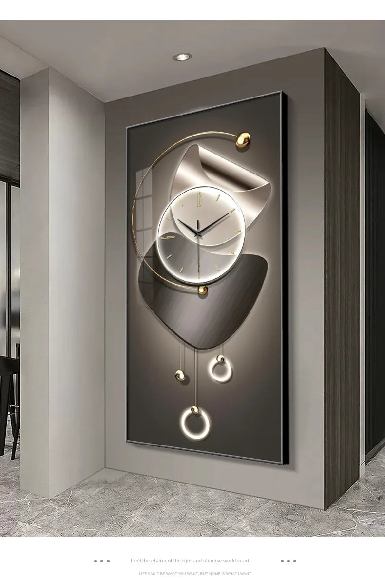 Modern Design Wall Clock Living Room Entrance Corridor Wall Decor Mute Digital Clock Large Abstract Hanging Painting Wall Watch - 𝕄𝕮 𝕋𝕙𝕖 𝔹𝕝𝕒𝕔𝕜 𝔻𝕚𝕒𝕞𝕠𝕟𝕕