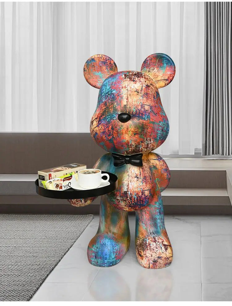 Home Decor Creative Doll Bear Floor Ornament Living Room Trend Soft Decoration Welcome Reception Storage Tray Animal Statue Gift - 𝕄𝕮 𝕋𝕙𝕖 𝔹𝕝𝕒𝕔𝕜 𝔻𝕚𝕒𝕞𝕠𝕟𝕕