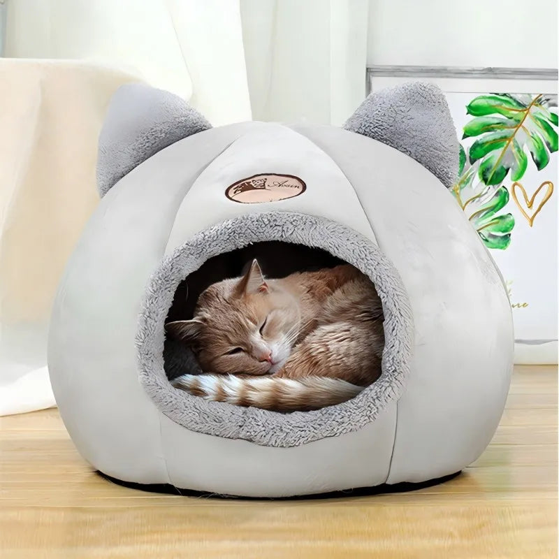 Pet bed with cat ears cat bed for small medium large cats Keep warm in winter  Comfortable and soft Machine washable - https://mohammadcollection.com