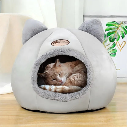 Pet bed with cat ears cat bed for small medium large cats Keep warm in winter  Comfortable and soft Machine washable - https://mohammadcollection.com