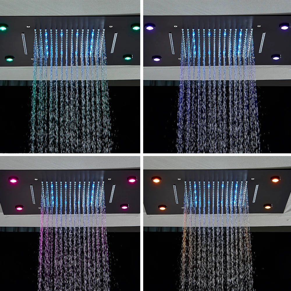 Black thermostatic bathroom shower faucet set by 𝕄𝕔 𝕋𝕙𝕖 𝔹𝕝𝕒𝕔𝕜 𝔻𝕚𝕒𝕞𝕠𝕟