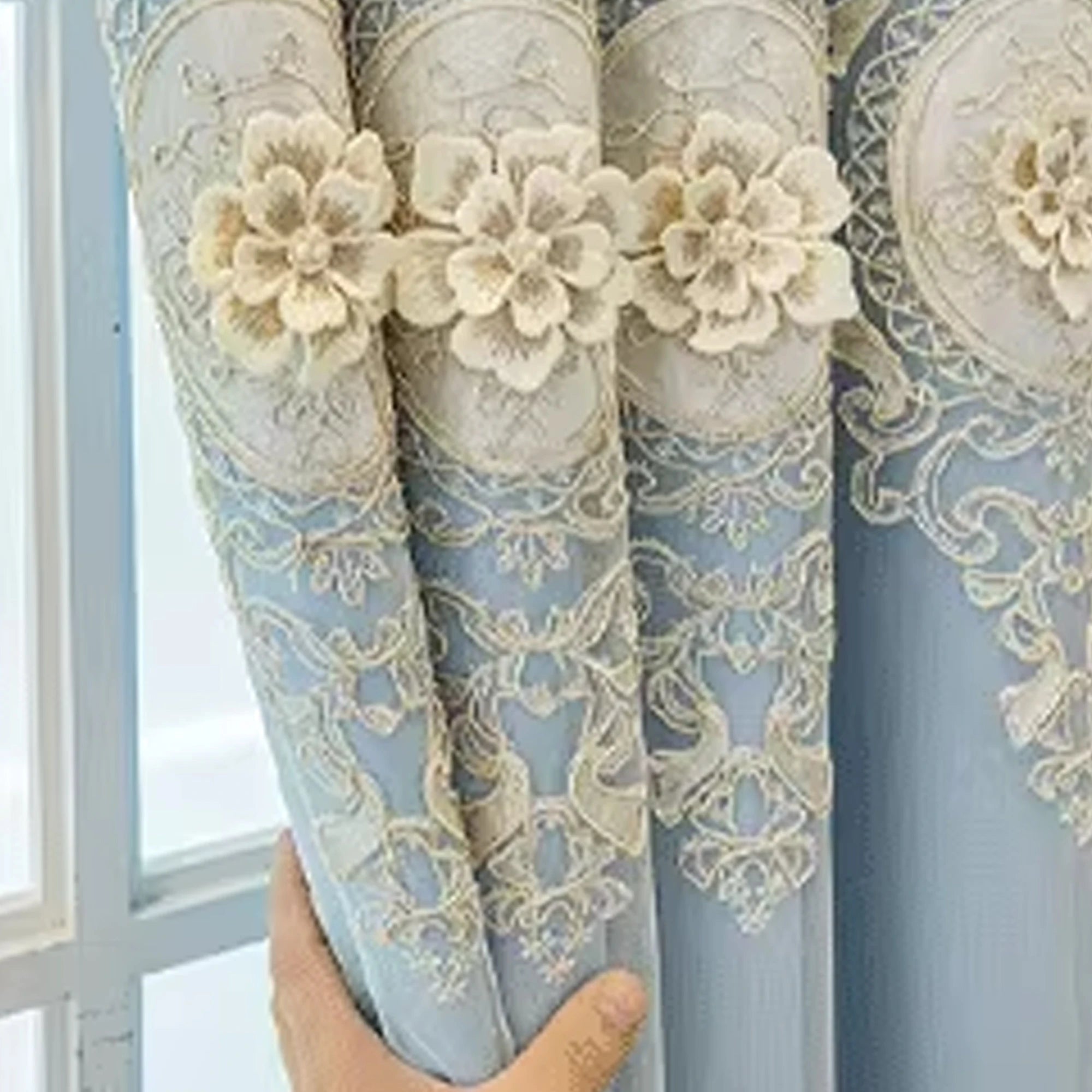 Pink Chenille European Thickened Curtains High-end Embroidered Relief Three-dimensional Blackout Curtains Finished Products - https://mohammadcollection.com