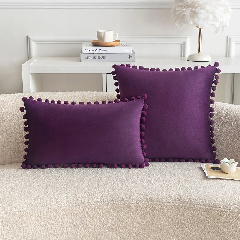 Decorative throw pillow covers from MC The Black Diamonds, 30x50cm, 45x45cm, and 50x50cm, featuring stylish fabric and modern design.