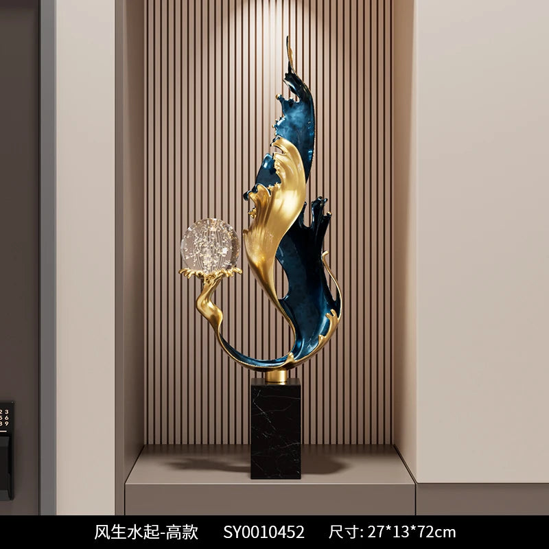 High End Atmosphere Home Accessories Metal Figurine Living Room Feng Shui Ornament Hotel Entrance Niche Office Desk Decoration - 𝕄𝕮 𝕋𝕙𝕖 𝔹𝕝𝕒𝕔𝕜 𝔻𝕚𝕒𝕞𝕠𝕟𝕕