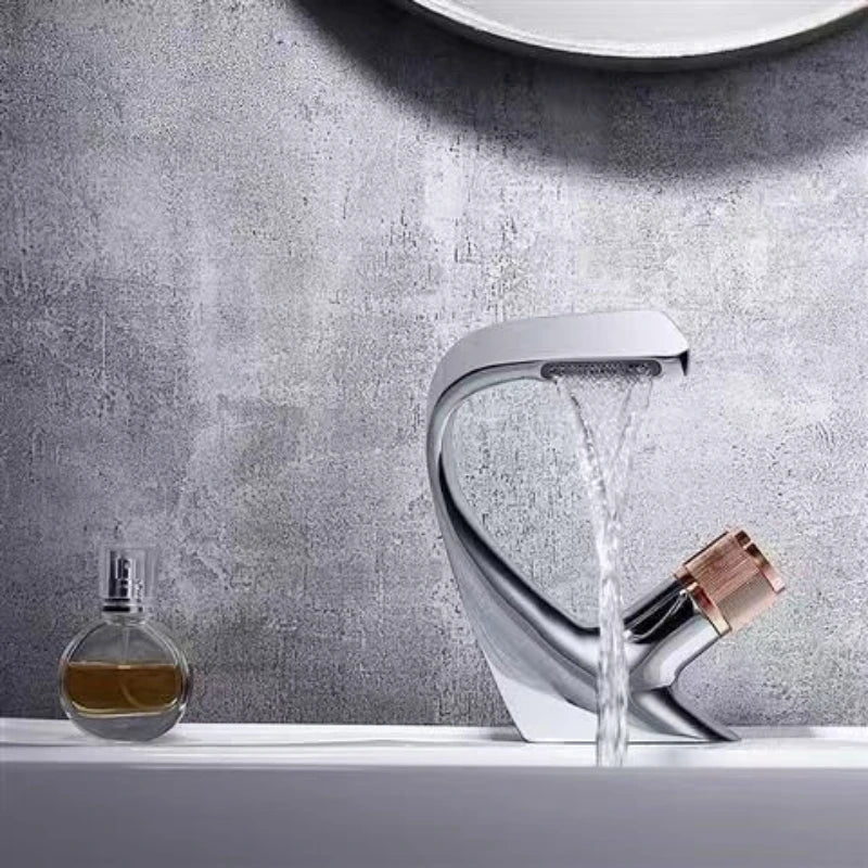 Waterfall faucet Stainless steel hot and cold water faucet G1/2 (20 mm) thread Wash basin faucet High-end art - https://mohammadcollection.com