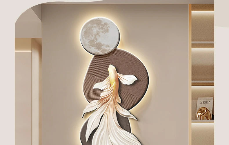 3D koi wall decoration painting poster by MC THE BLACK DIAMOND, featuring vibrant koi fish artwork for wall decor