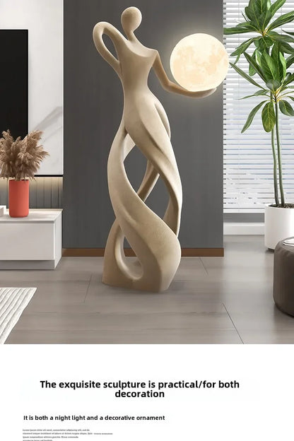 Creative Home Decor Flocking Art Statue Abstract Girl Figure Modern Indoor Luxury Living Room Porch Shine Decoration Sculpture - 𝕄𝕮 𝕋𝕙𝕖 𝔹𝕝𝕒𝕔𝕜 𝔻𝕚𝕒𝕞𝕠𝕟𝕕
