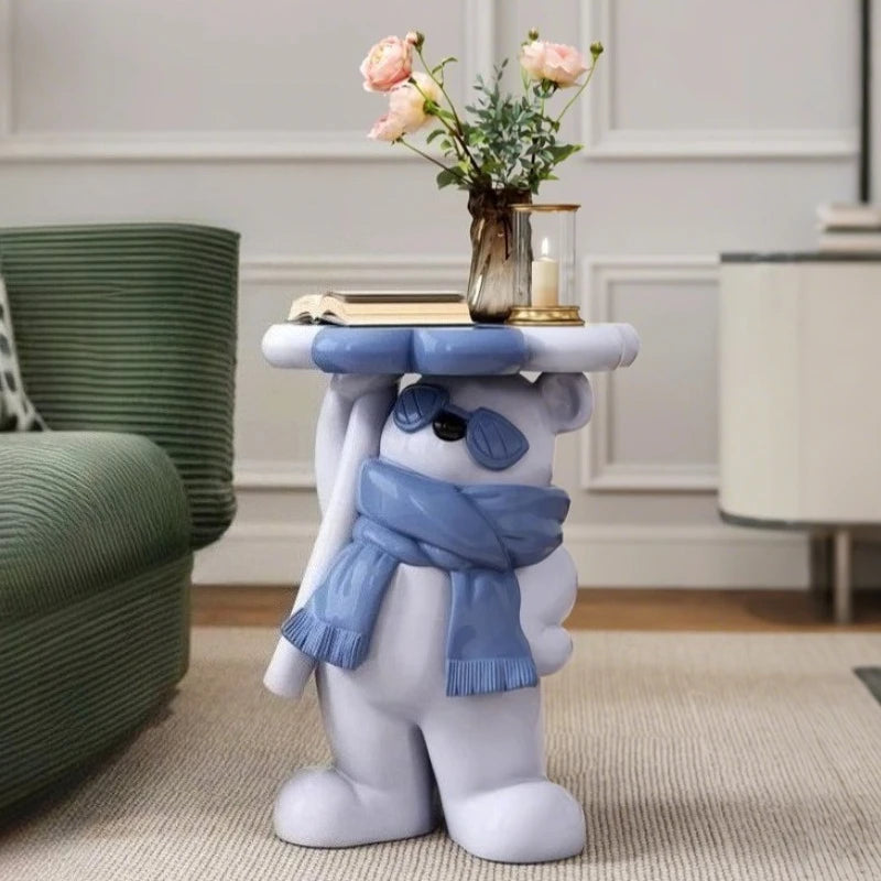 Nordic Style Living Room Small Coffee Table Creative Cartoon Bear Sofa Side Table Kawaii Room Decor Bedside Table Storage Rack - 𝕄𝕮 𝕋𝕙𝕖 𝔹𝕝𝕒𝕔𝕜 𝔻𝕚𝕒𝕞𝕠𝕟𝕕
