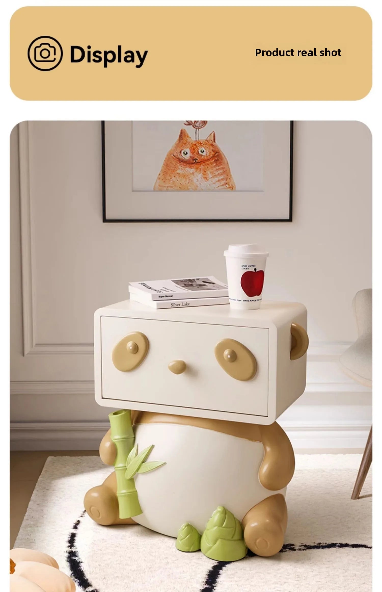 Cute Panda Bedside Table, Creative Floor Storage Ornament, Living Room, Bedroom, Sofa, Side Cabinet, Home Decoration, Furniture - 𝕄𝕮 𝕋𝕙𝕖 𝔹𝕝𝕒𝕔𝕜 𝔻𝕚𝕒𝕞𝕠𝕟𝕕