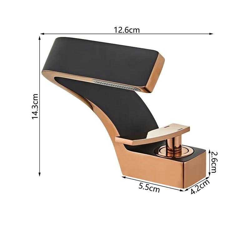 TOLM Brass Black Gold Basin Faucet Bathroom Sink Faucets Hot Cold Water Mixer Crane Deck Mounted Single Handle Hole Bath Kitchen - https://mohammadcollection.com