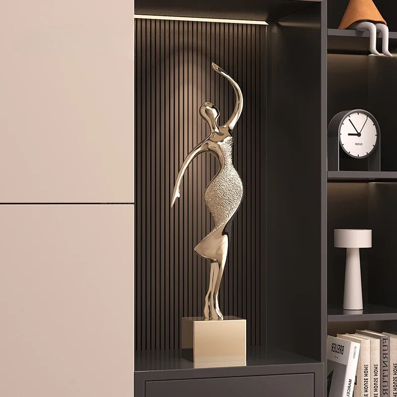 Light Luxury Art Home Decor Electroplating Abstract Figure Sculpture Ornaments High-end Living room Niche Decoration Statue - 𝕄𝕮 𝕋𝕙𝕖 𝔹𝕝𝕒𝕔𝕜 𝔻𝕚𝕒𝕞𝕠𝕟𝕕