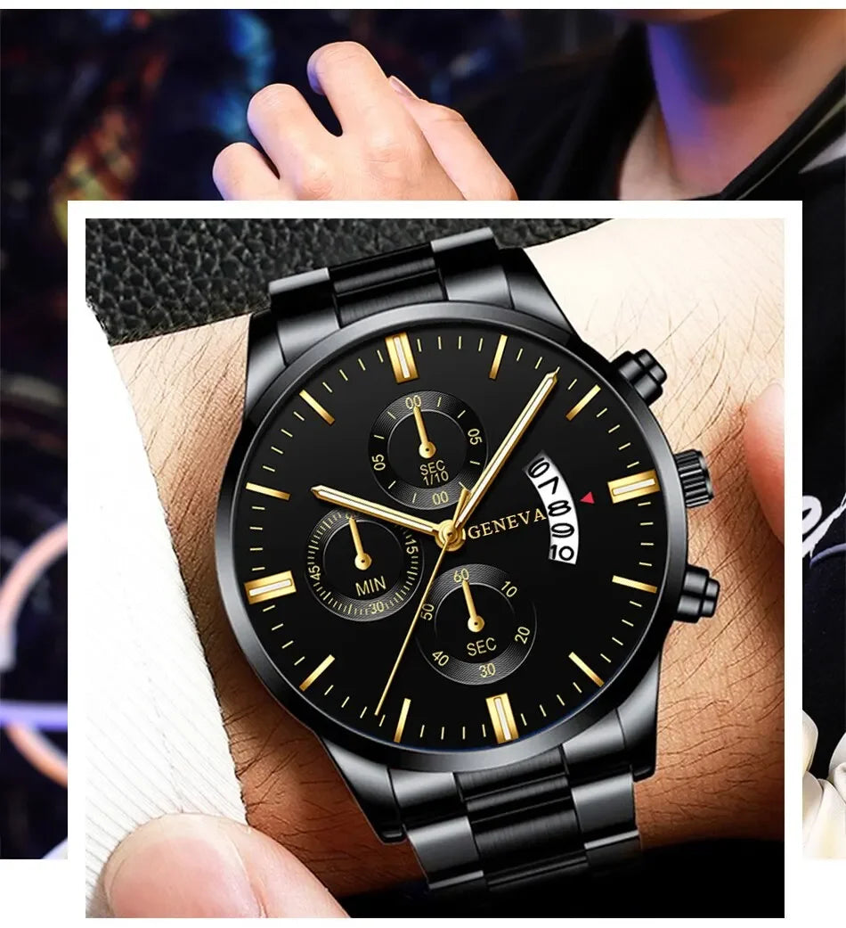 Men's luxury stainless steel wristwatch by 𝕄𝕔 𝕋𝕙𝕖 𝔹𝕝𝕒𝕔𝕜 𝔻𝕚𝕒𝕞𝕠𝕟