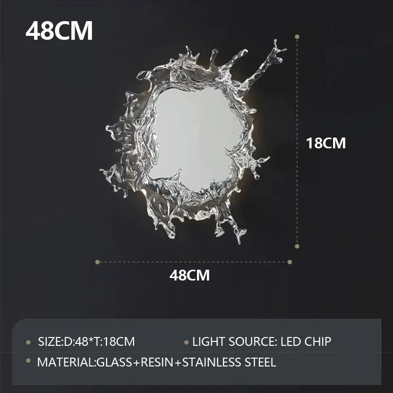 Art Water Flower With Mirror Wall Light Modern Led Wall Lamps For Bathroom Dressing Mirror Wall Sconces Home Decor Wall Lighting - https://mohammadcollection.com