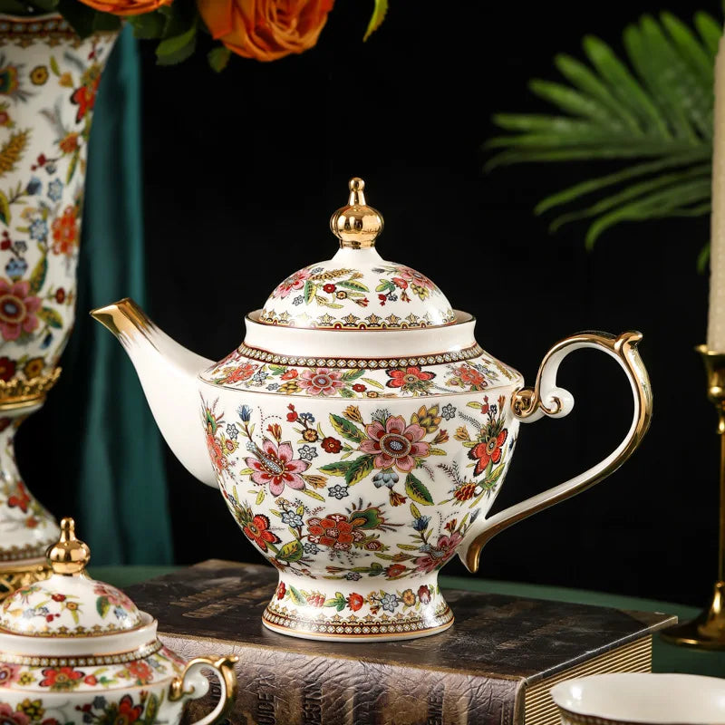 French floral bone china coffee cup and saucer set by 𝕄𝕔 𝕋𝕙𝕖 𝔹𝕝𝕒𝕔𝕜 𝔻𝕚𝕒𝕞𝕠
