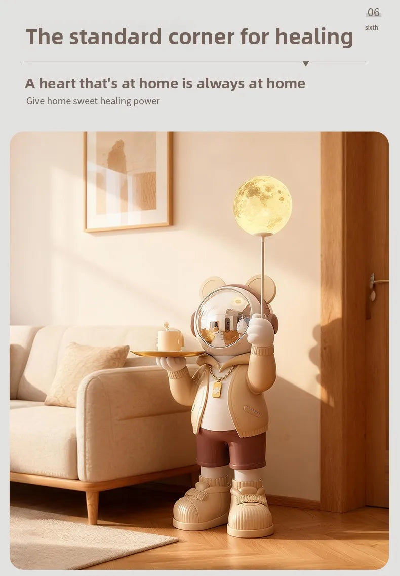 Nordic Living Room Decor Creative Astronaut Statue Storage Tray Luminous Floor Decoration Modern Art Sculpture Home Accessories - 𝕄𝕮 𝕋𝕙𝕖 𝔹𝕝𝕒𝕔𝕜 𝔻𝕚𝕒𝕞𝕠𝕟𝕕