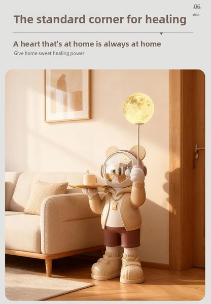 Nordic Living Room Decor Creative Astronaut Statue Storage Tray Luminous Floor Decoration Modern Art Sculpture Home Accessories - 𝕄𝕮 𝕋𝕙𝕖 𝔹𝕝𝕒𝕔𝕜 𝔻𝕚𝕒𝕞𝕠𝕟𝕕