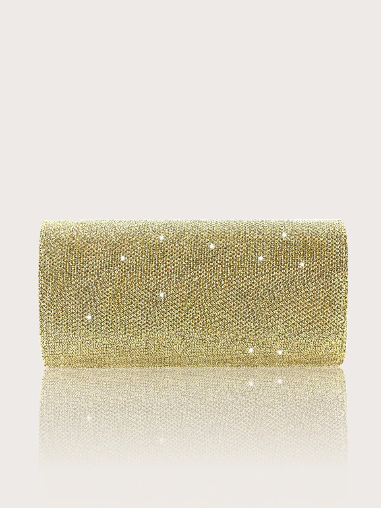 Elegant MC THE BLACK DIAMOND sparkly party clutch bag paired with rhinestone necklace, earrings, and bracelet set.