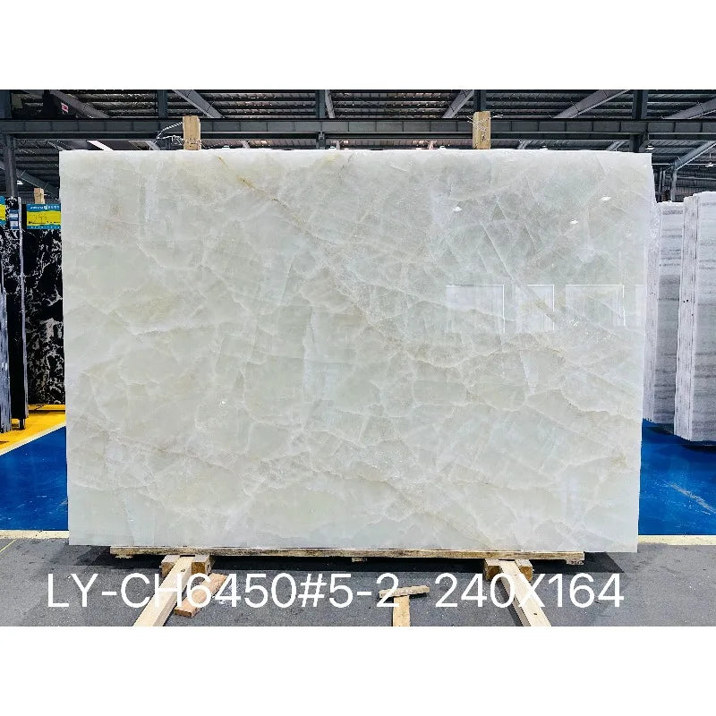 Square Ice Crack Onyx luminous coffee table by MC THE BLACK DIAMOND with backlighting, translucent surface, ideal for bar or restaurant use.